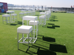White Cocktail Table, White High Table, White Bar Stool