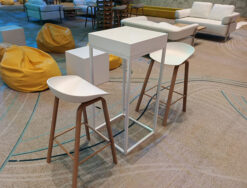 White Cocktail Table, White High Table, Wooden Cocktail Chair, Wooden High Chair