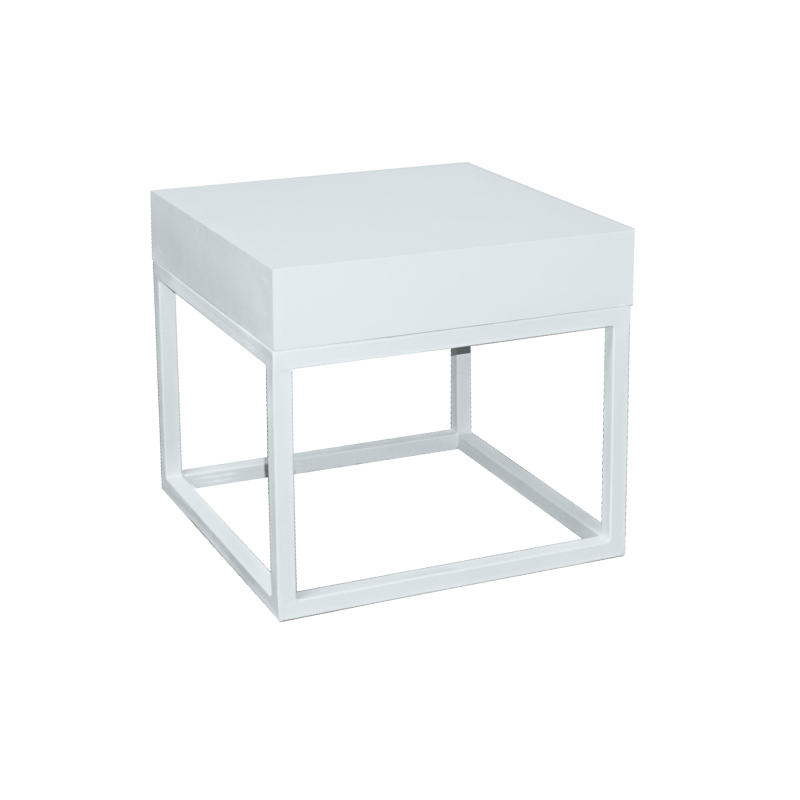 White Square Side Table