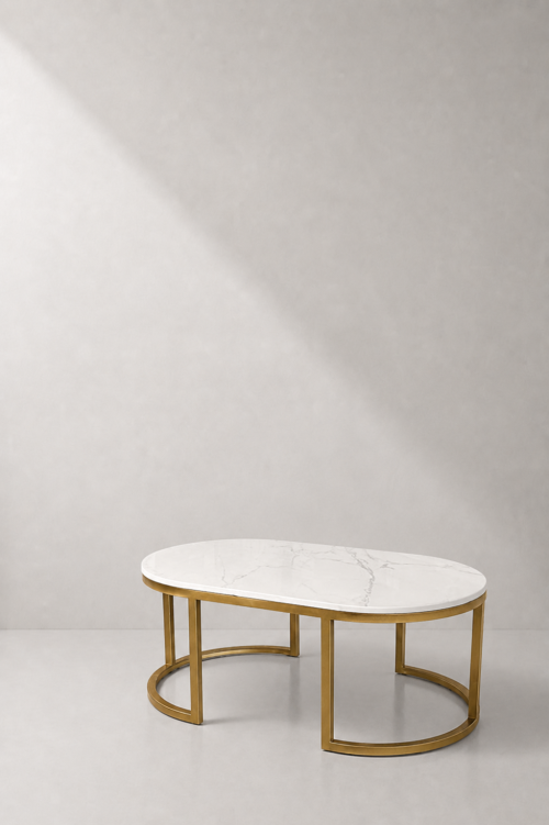 Merida Oval Marble Coffee Table - Image 2