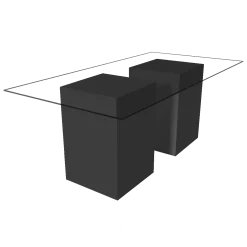 Black Rectangular Dining Table, Glass Dining Table