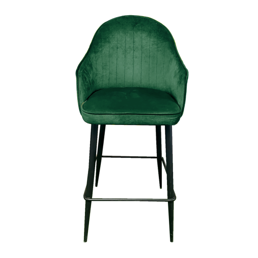 Velvet Bar Chair, velvet high chair, velvet cocktail chair, VIP high chair, green bar stool