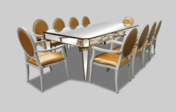 Mirror Table, Gold Armchair, Dior Gold Armchair