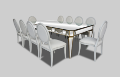 Mirror Table, White Dining Chair, Dior White Chair