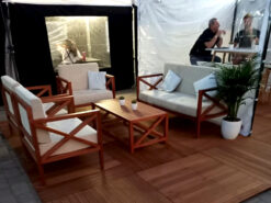Norfolk 1-Seater Sofa, Norfolk 2-Seater Sofa and Norfolk Rectangular Coffee Table. Areeka Event Rentals.