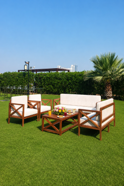 wooden outdoor sofa on rental in Dubai, Abu Dhabi and UAE