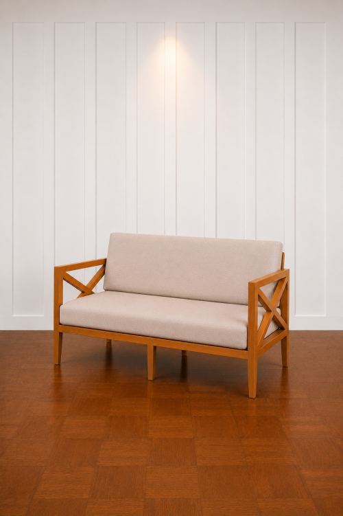 Norfolk 2-Seater Wooden Sofa - Image 2