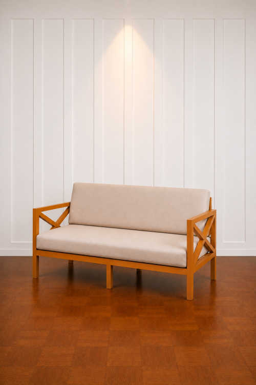 Norfolk 3-Seater Wooden Sofa - Image 2