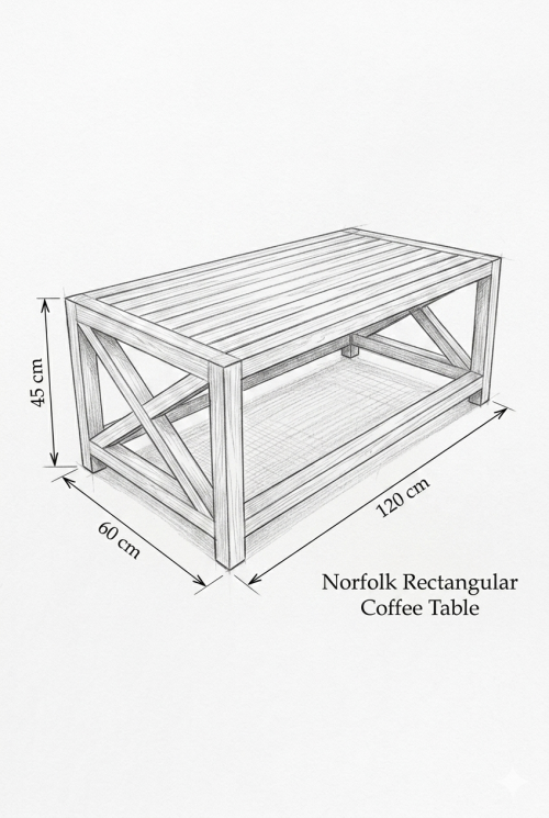 Norfolk Outdoor Wooden Coffee Table - Image 3