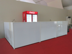 Wooden and Acrylic Bar, Brand Label Counter, Registration Counter