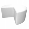 white pouffe, white ottoman, lounge seating