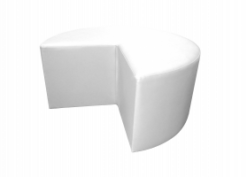 white pouffe, white ottoman, lounge seating