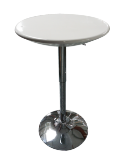 Round Cafe Table, White Top Cafe Table, Metal Base Cafe Table