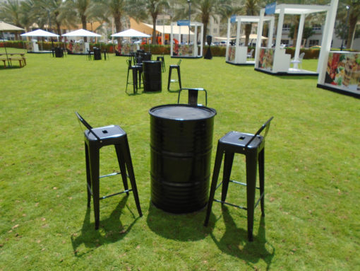 Metal Bar Chair, Black Bar Chair, Oil Drum, Oild Drum Cocktail Table