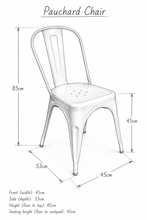 Pauchard Metal Chair - Black - Image 3