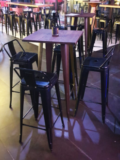 Metal Cocktail Table, Wooden Top Cocktail Table, Industrial High Table, Metal Bar Chair, Black Bar Chair