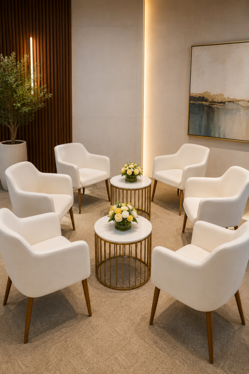 velvet chairs on rental in Dubai, Abu Dhabi, UAE