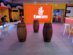 Wooden Cocktail Table, Barrel Cocktail Table