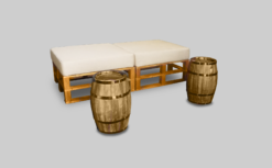 Wooden Coffee Table, Barrel Coffee Table