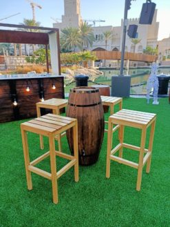 Wooden Barrel High Seating