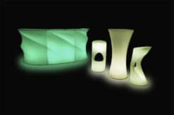 LED bar and LED tables, Round LED Cocktail Tables, LED Cocktail Chairs