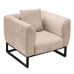 Ritz beige velvet 1-seater sofa rental in Dubai and Abu Dhabi UAE