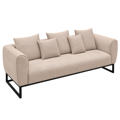 Ritz beige velvet 3-seater sofa rental in Dubai and Abu Dhabi UAE