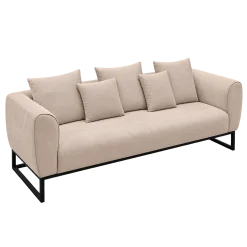 Ritz beige velvet 3-seater sofa rental in Dubai and Abu Dhabi UAE