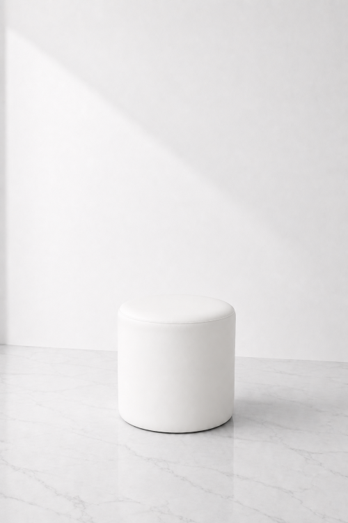 Roma Round Pouffe - White - Image 2