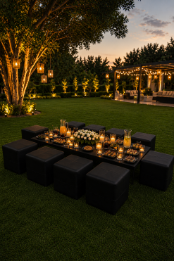 black furniture for rent in Dubai, Abu Dhabi, UAE