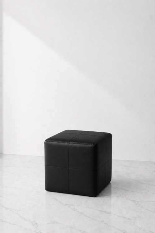 Roma Square Pouffe - Black - Image 2