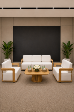 VVIP wooden sofas for rent in Dubai, Abu Dhabi, UAE