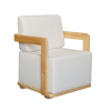 Cushioned Wooden Armchair, Cushioned 1-Seater Sofa