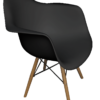 black plastic armchair, black eames chair, armchair