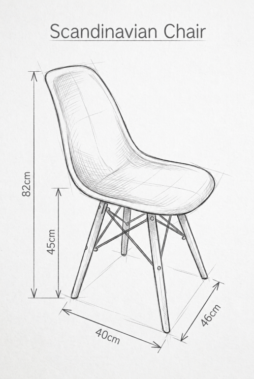 Scandinavian Chair - Black - Image 3