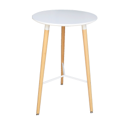 Scandinavian Round Wooden High Table