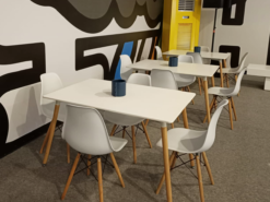 Rectangular Dining Table, White Dining Table, White Dining Chair, White Chair