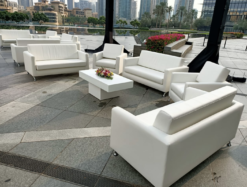 white sofa package, white lounge seating