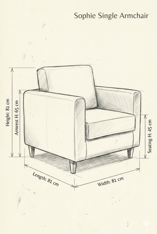 Sophie Black 1-Seater Armchair - Image 3