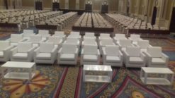 VIP Sofa, White Sofa, Single Seater Sofa, Rectangular Coffee Table