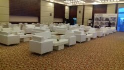 VIP Sofa, White Sofa, 2 Seater Sofa, Single Seater Sofa, Rectangular Coffee Table