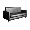 Black 2-Seater Sofa, black leather sofa