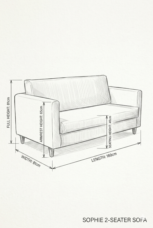 Sophie Black 2-Seater Sofa - Image 3