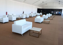 White Sofa, Square Coffee Table