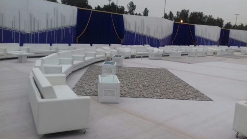 VIP Sofa, White Sofa, 2 Seater Sofa, Rectangular Coffee Table