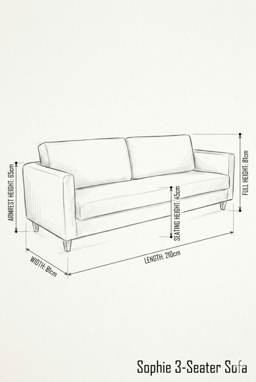 Sophie Black 3-Seater Sofa - Image 3