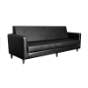 Black Leather Sofa, Black 3-Seater Sofa