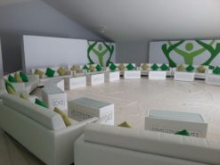 VIP Sofa, White Sofa, 3 Seater Sofa, Rectangular Coffee Table