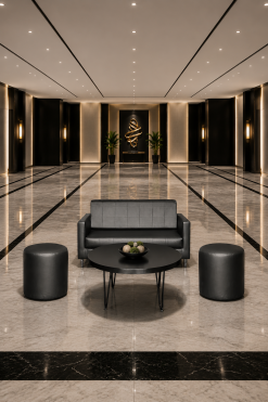 Black Sofas on rental in Dubai, Abu Dhabi and UAE