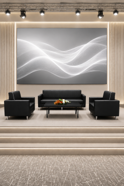 black sofas and coffee tables for all types of events in Dubai, Abu Dhabi, UAE
